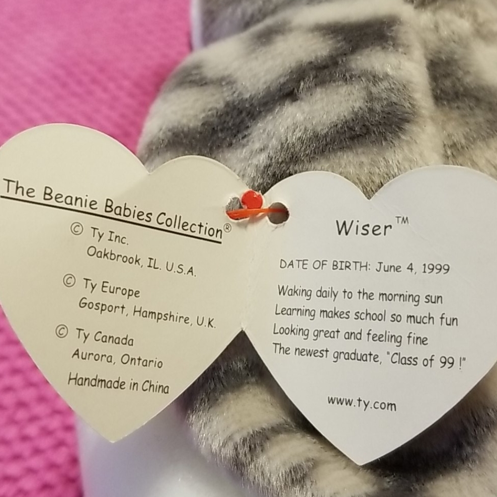 Vintage TY Beanie Baby Wiser the Owl 1999, Retired - Picture 4 of 10